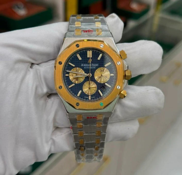 Audemars Silver+Gold Chrono (Blue Dial)