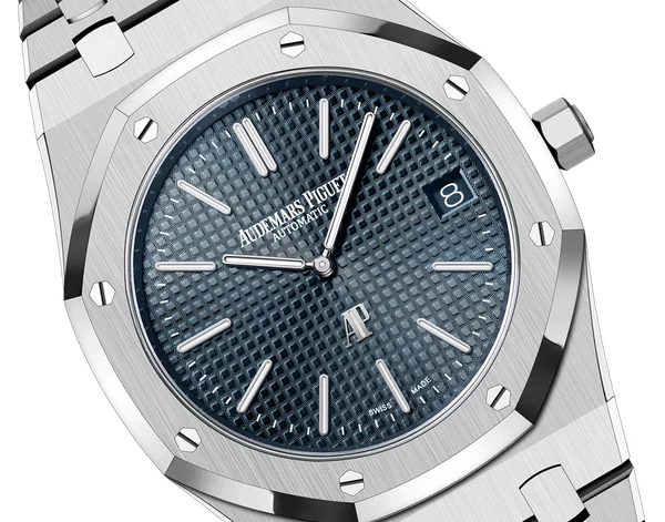 Silver Audemars Piguet With Blue Dial