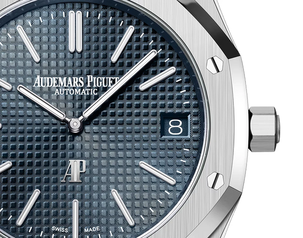 Silver Audemars Piguet With Blue Dial