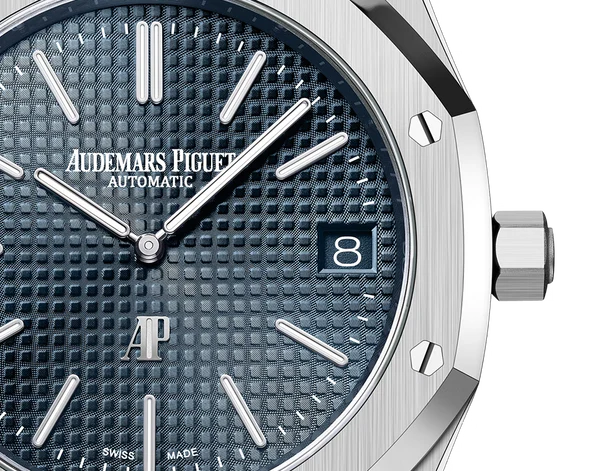 Silver Audemars Piguet With Blue Dial