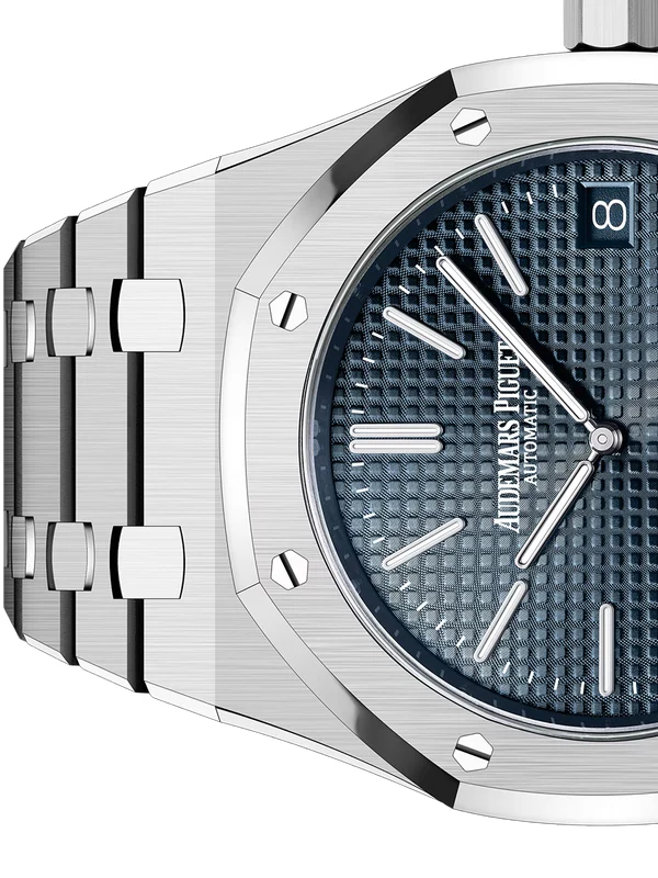 Silver Audemars Piguet With Blue Dial