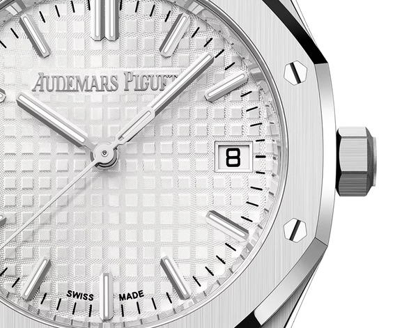 Silver Audemars Piguet With White Dial